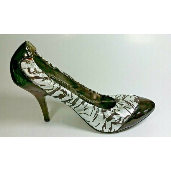 Naughty Monkey Heels 9.5 Brown Silver 3.5" Heel - Picture 4 of 12